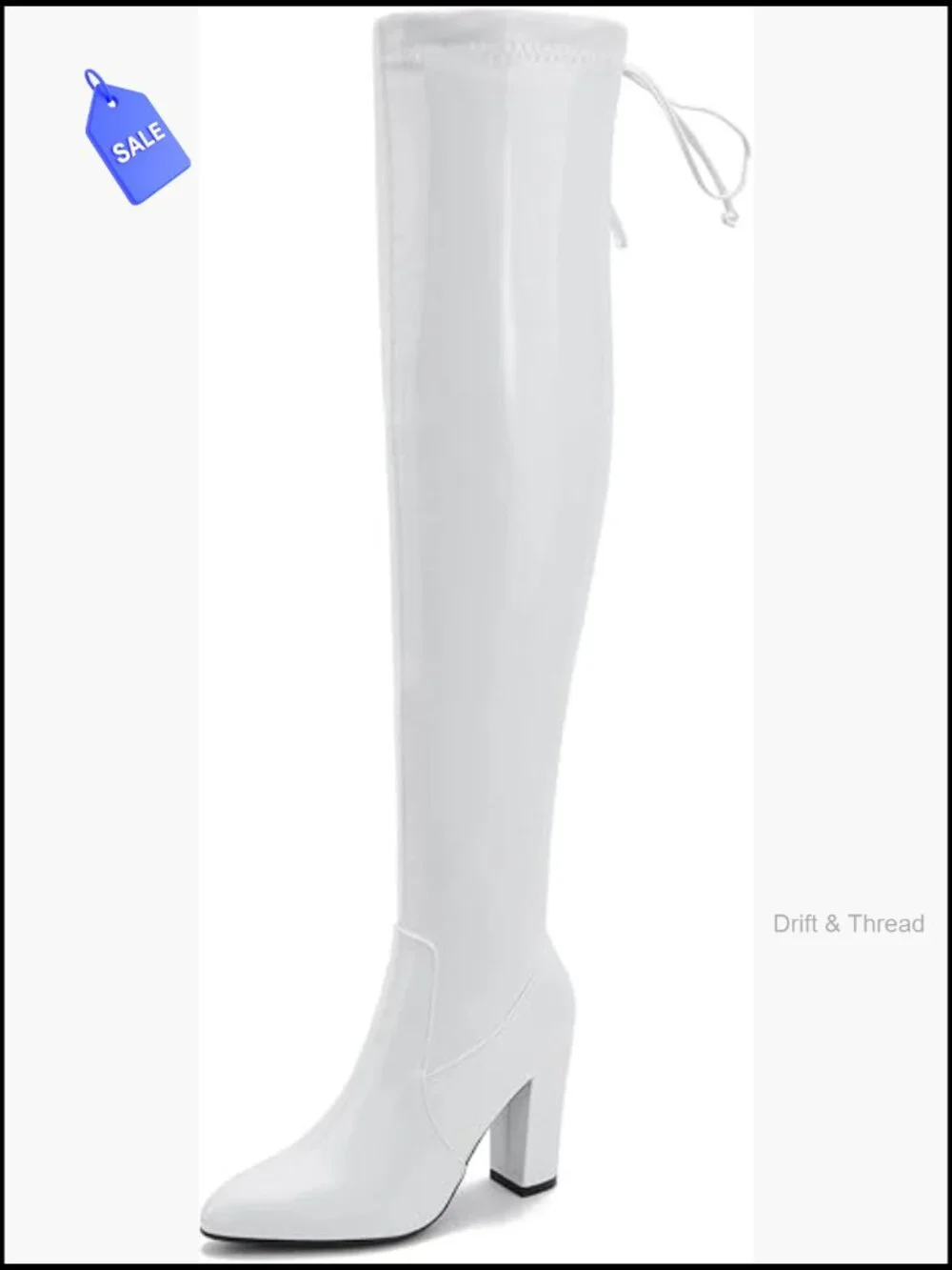 Over the Knee Boots, Thigh High Chunky Heel Lace Up Zipper, Sexy Pointed Toe